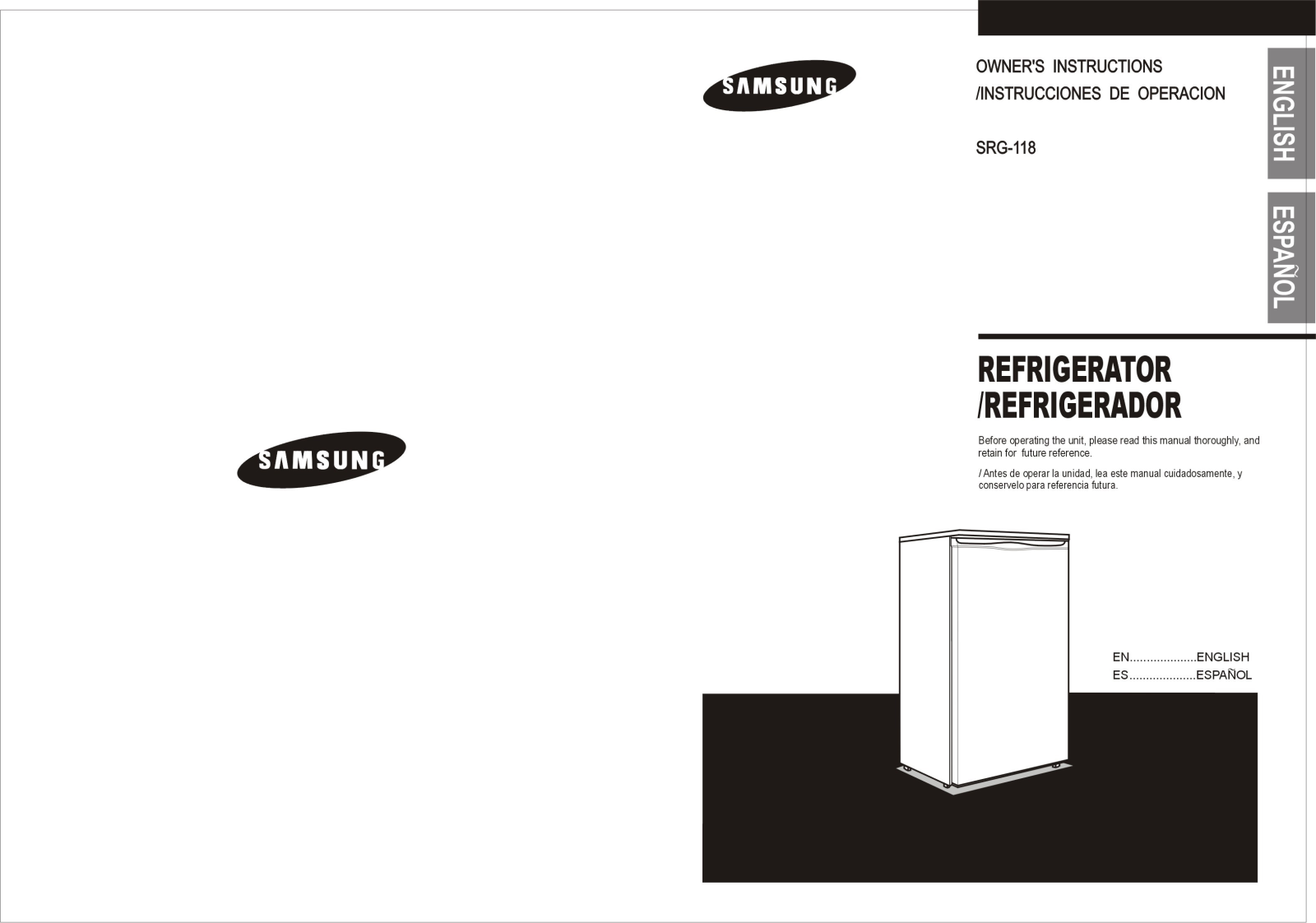 Samsung SRG-119G, SRG-119B, SRG-058, SRG-118, SR12BCSWHL/JUM User Manual