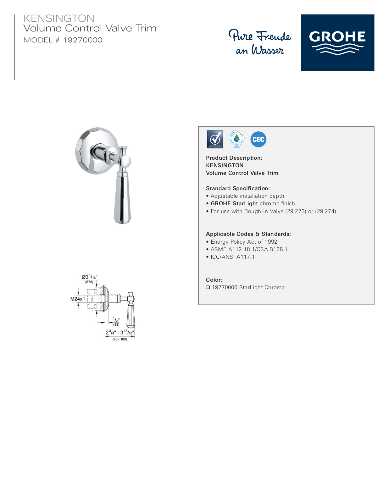 GROHE GRH3175 Specifications - ManualMachine.com