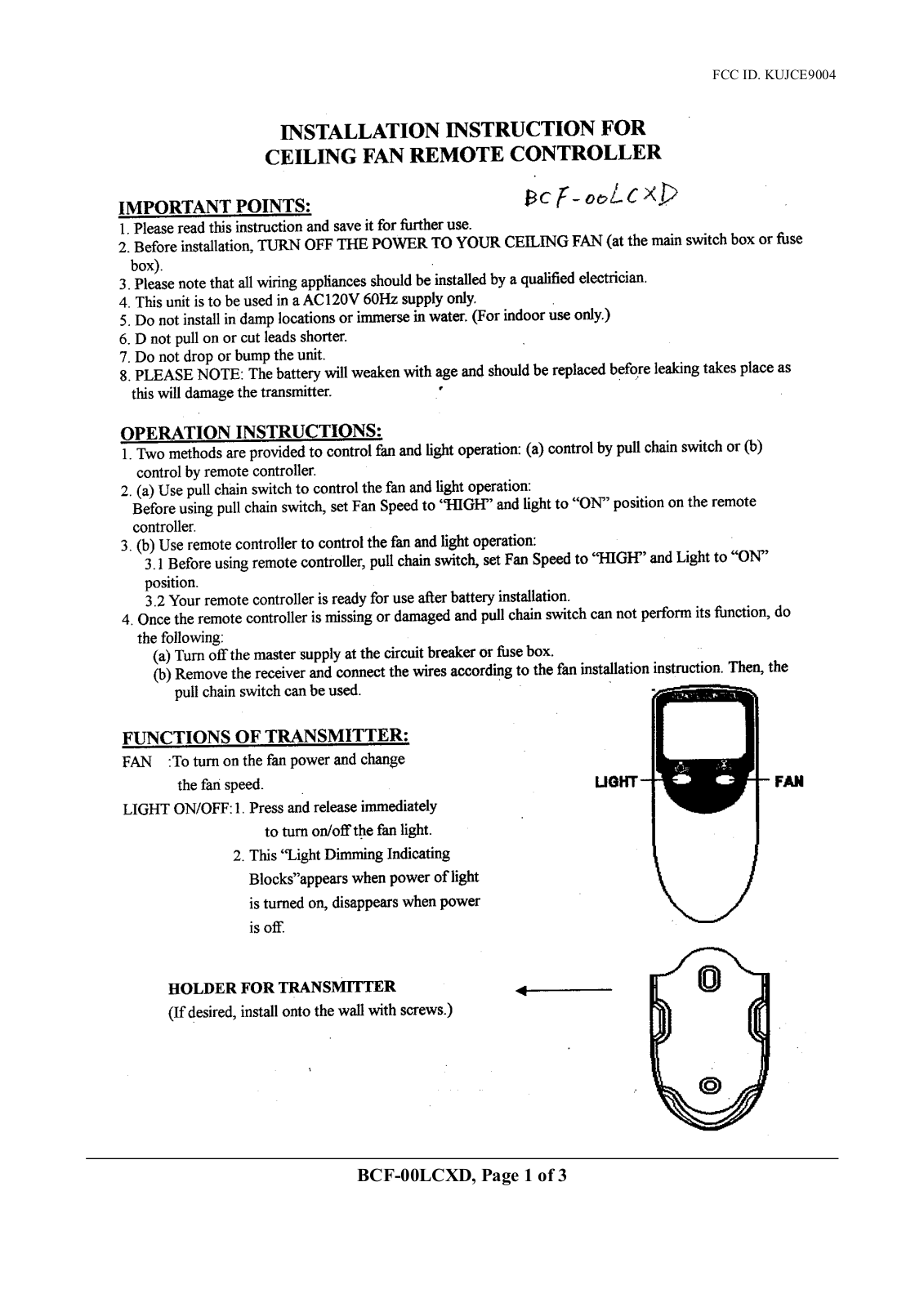 Chungear Co CE9004 User Manual