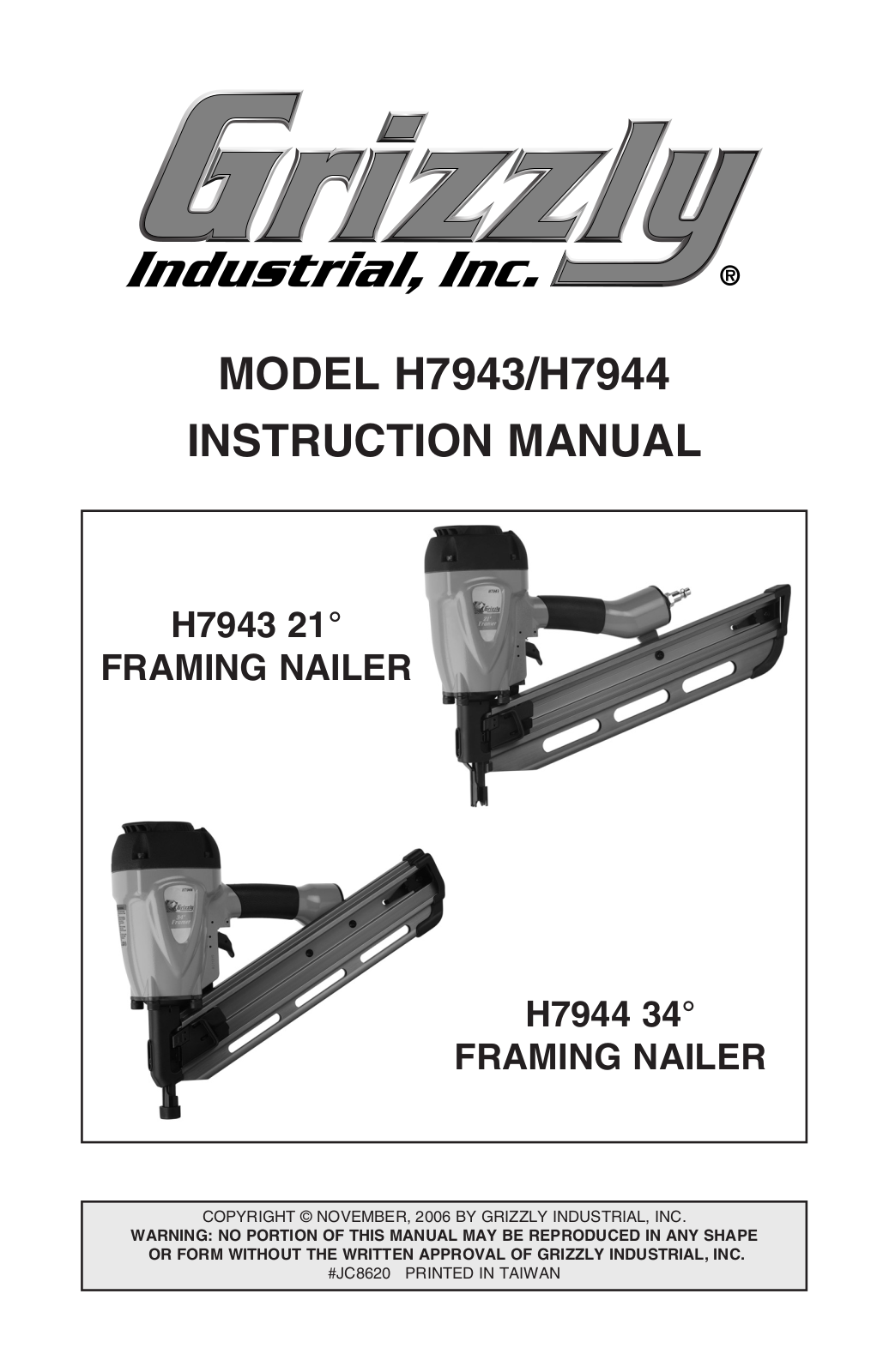 Grizzly H7943, H7944 User Manual