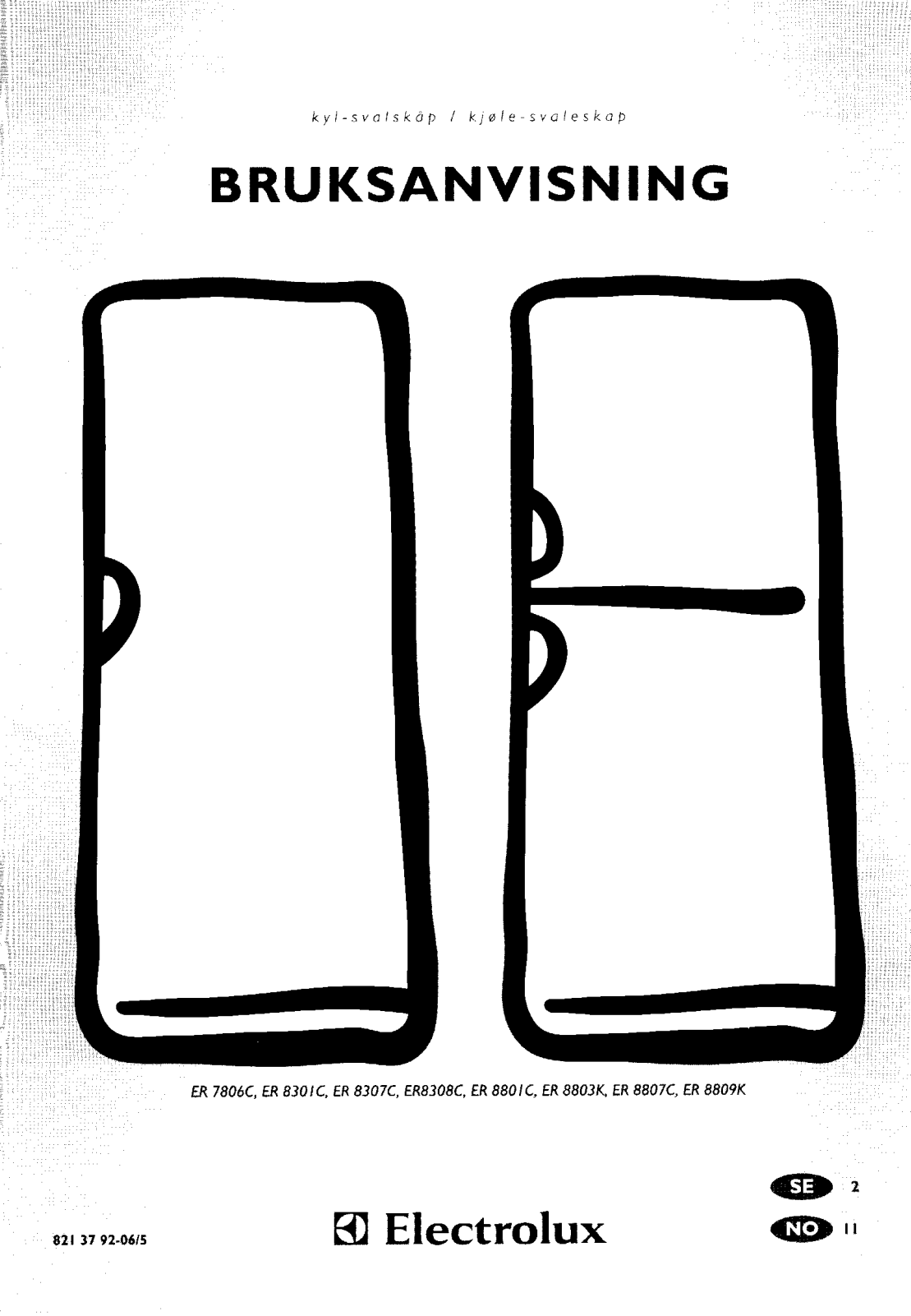 Electrolux ER8301C, ER8307C, ER8308C, ER8801C, ER8803K User Manual