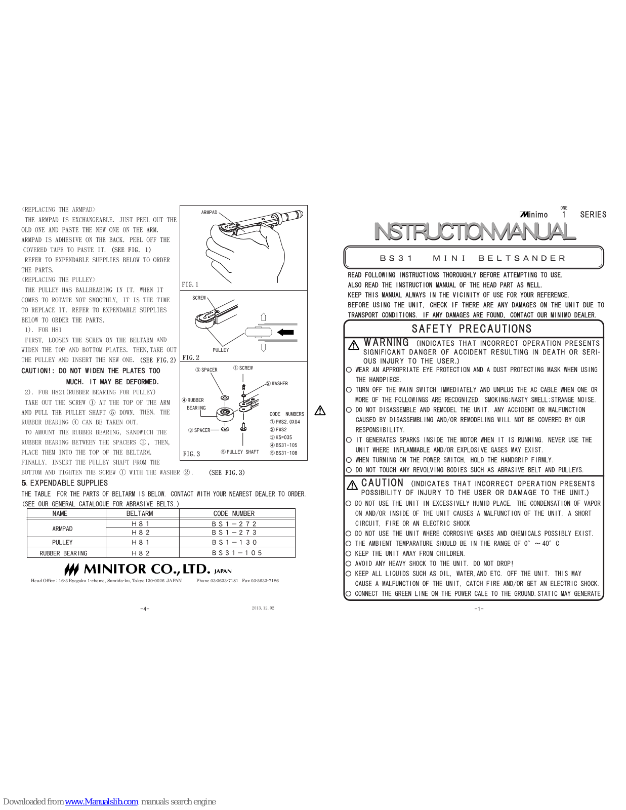 Minitor BS31 Instruction Manual