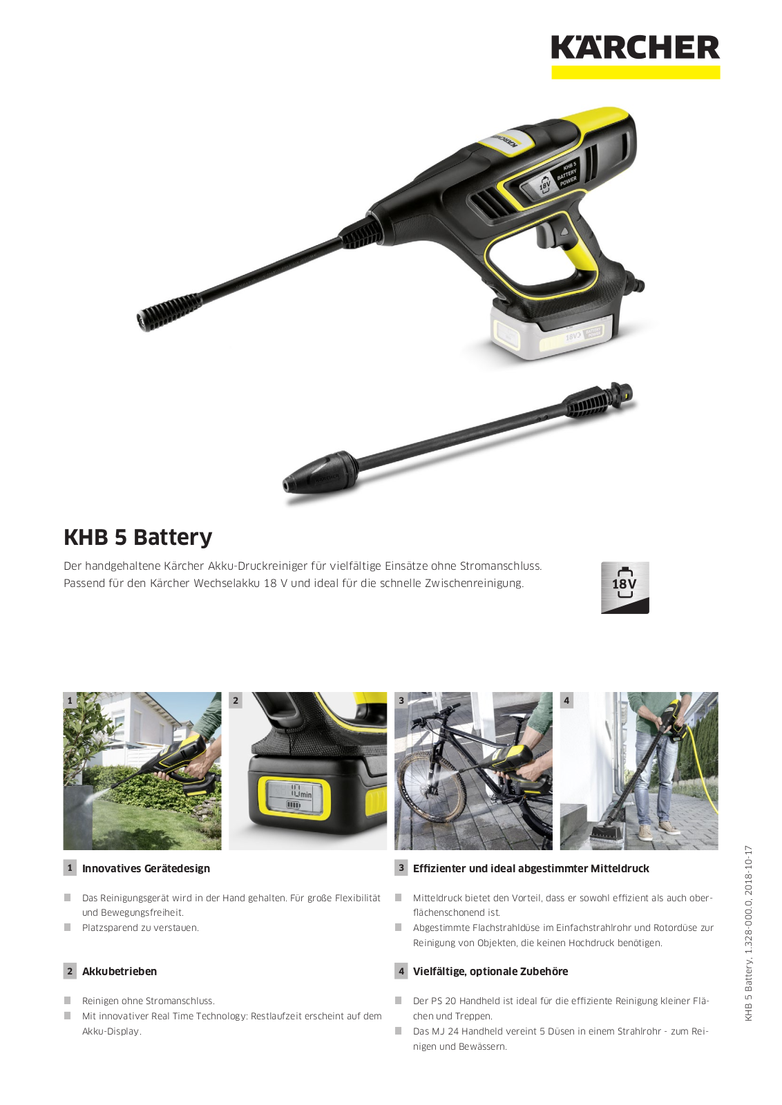 KARCHER KHB 5 Battery Technical data