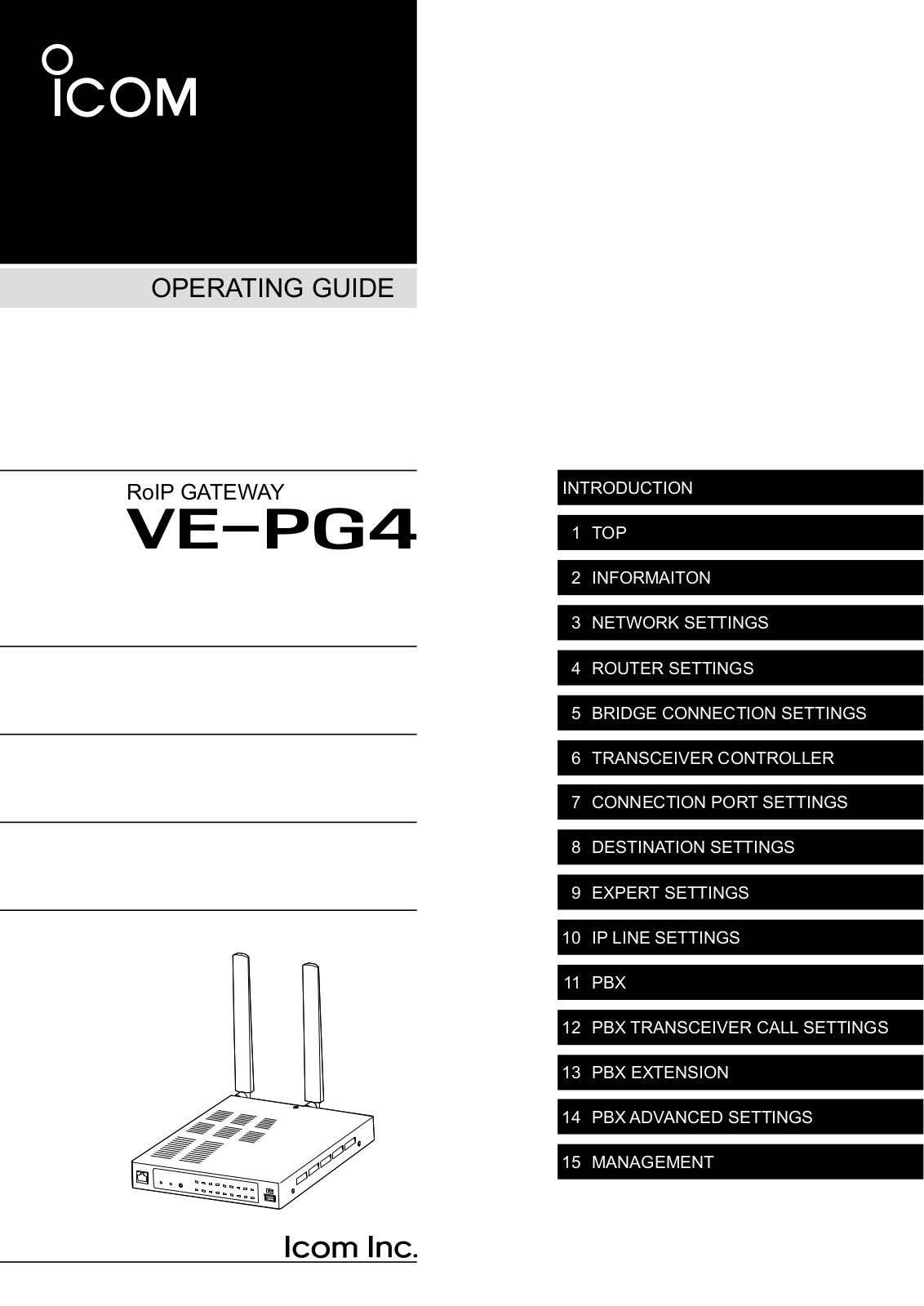 Icom VE-PG4 User Manual