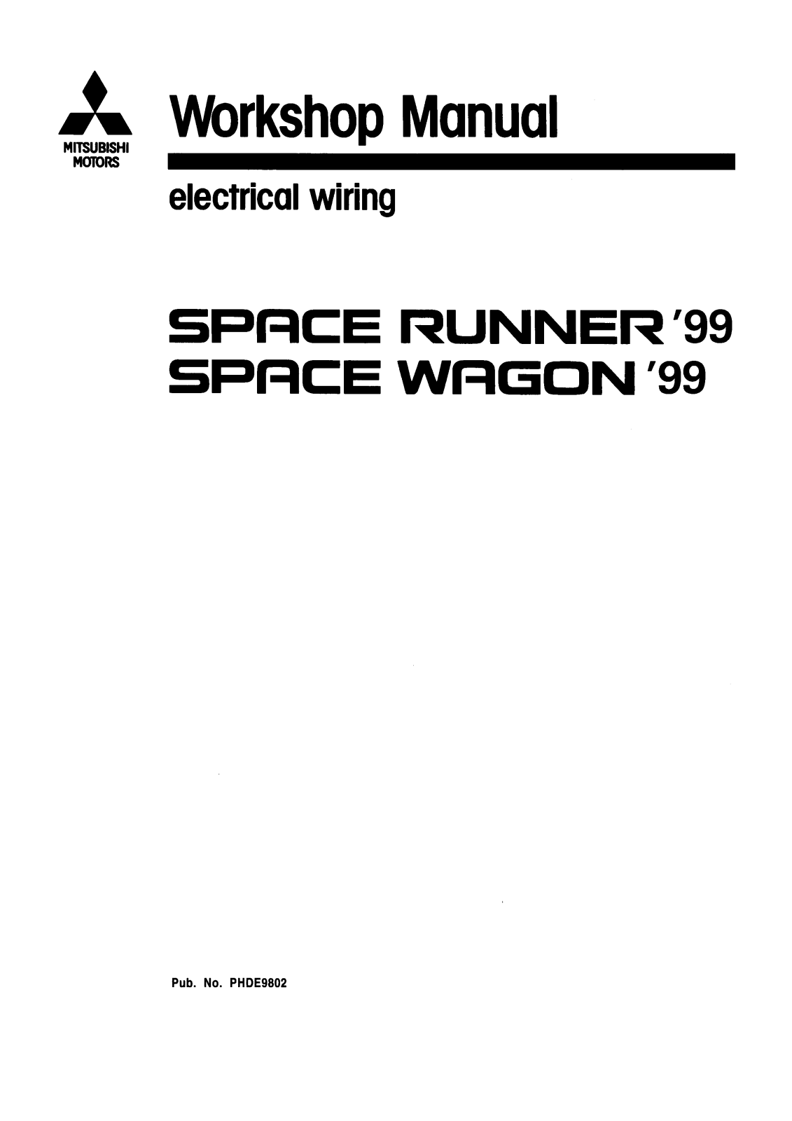 Mitsubishi Space Runner 1999 2001 User Manual