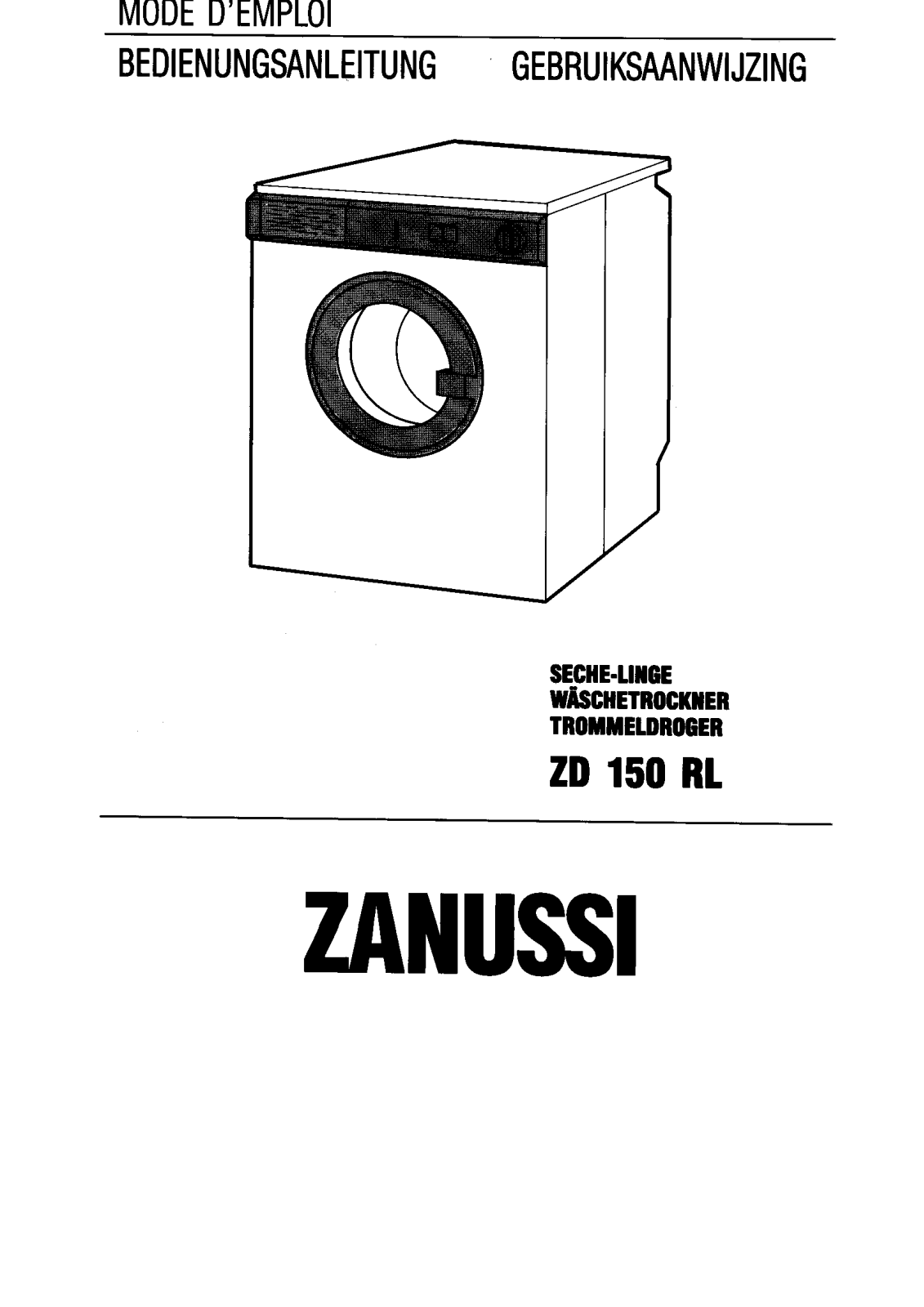 Zanussi ZD150RL User Manual