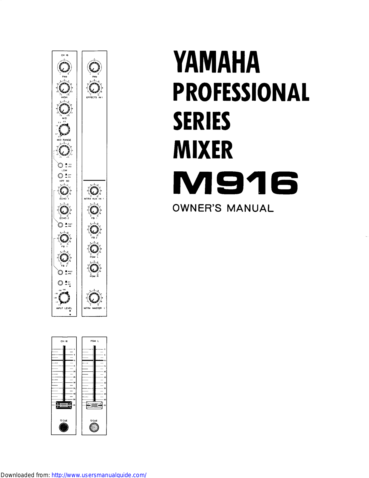 Yamaha Audio M916 User Manual