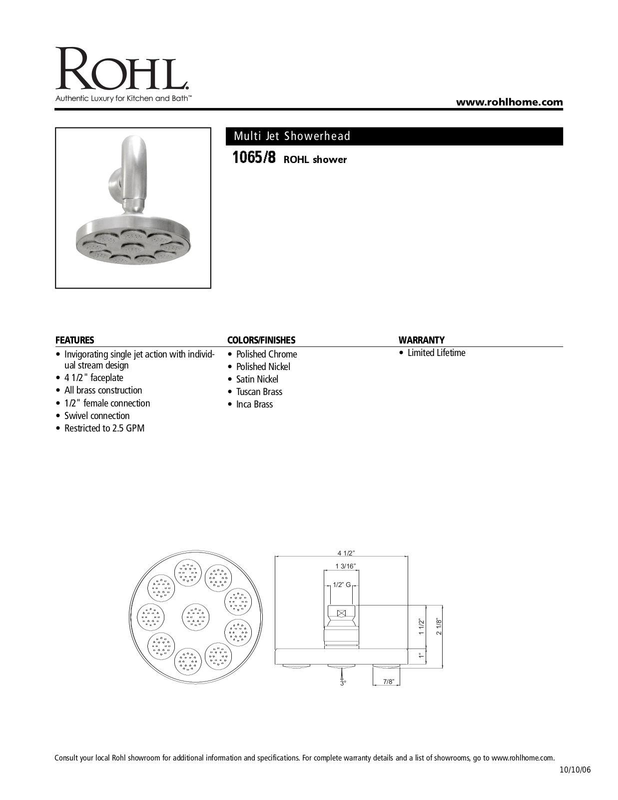 Rohl 10658STN User Manual