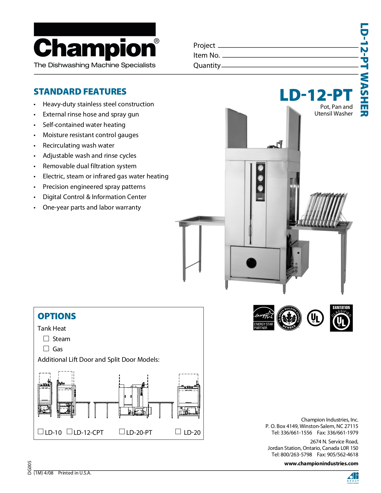 Champion LD-12-PT User Manual