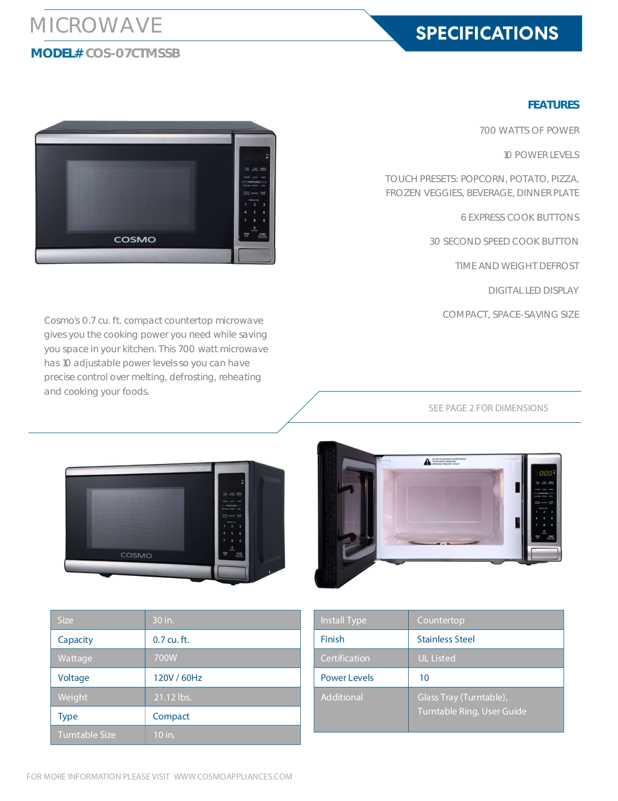 Cosmo DVRD1052 Specifications - ManualMachine.com