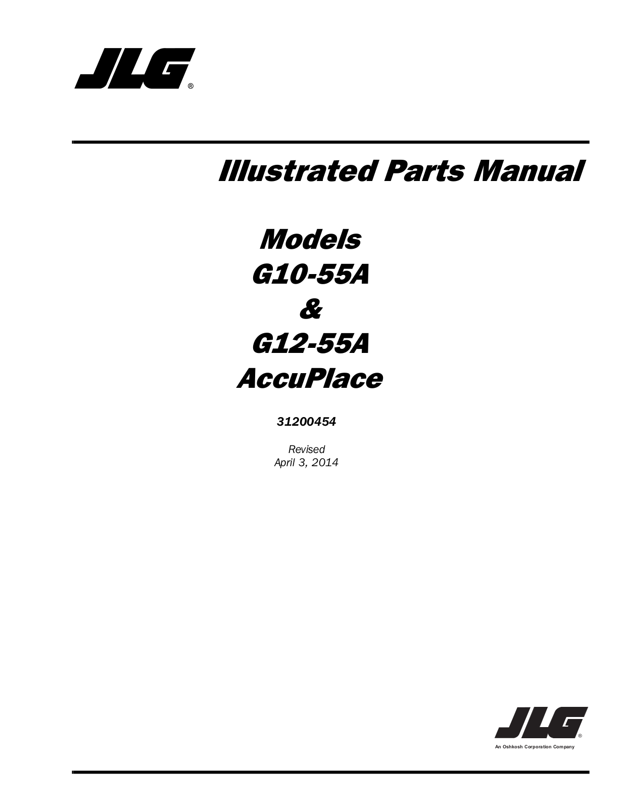 JLG G12-55A Parts Manual