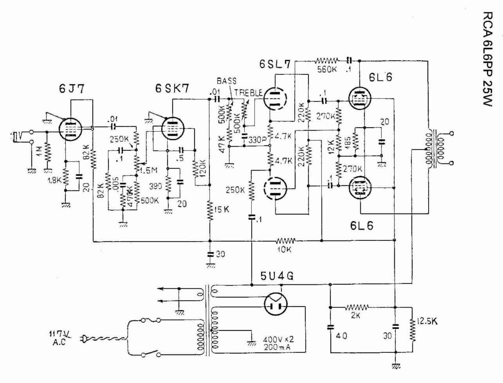 RCA 6l6pp schematic