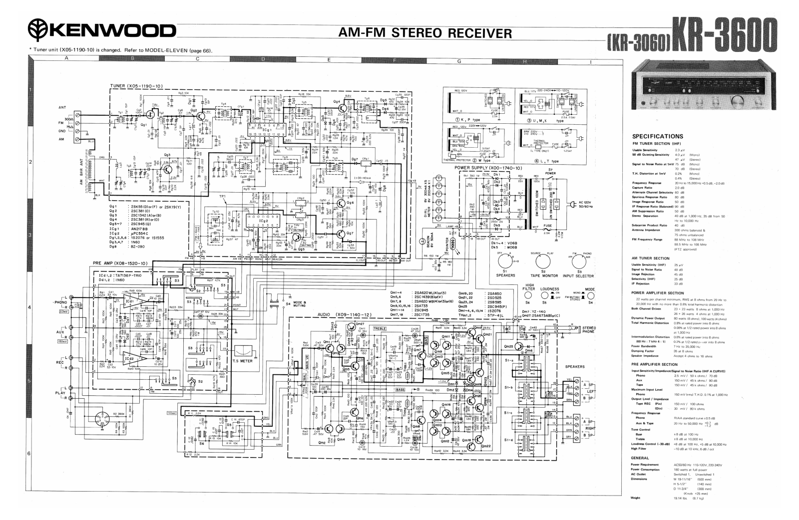 Kenwood KR-3060 Schematic