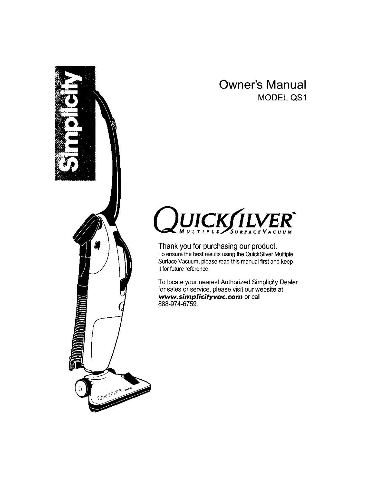 Simplicity QS1 User Manual