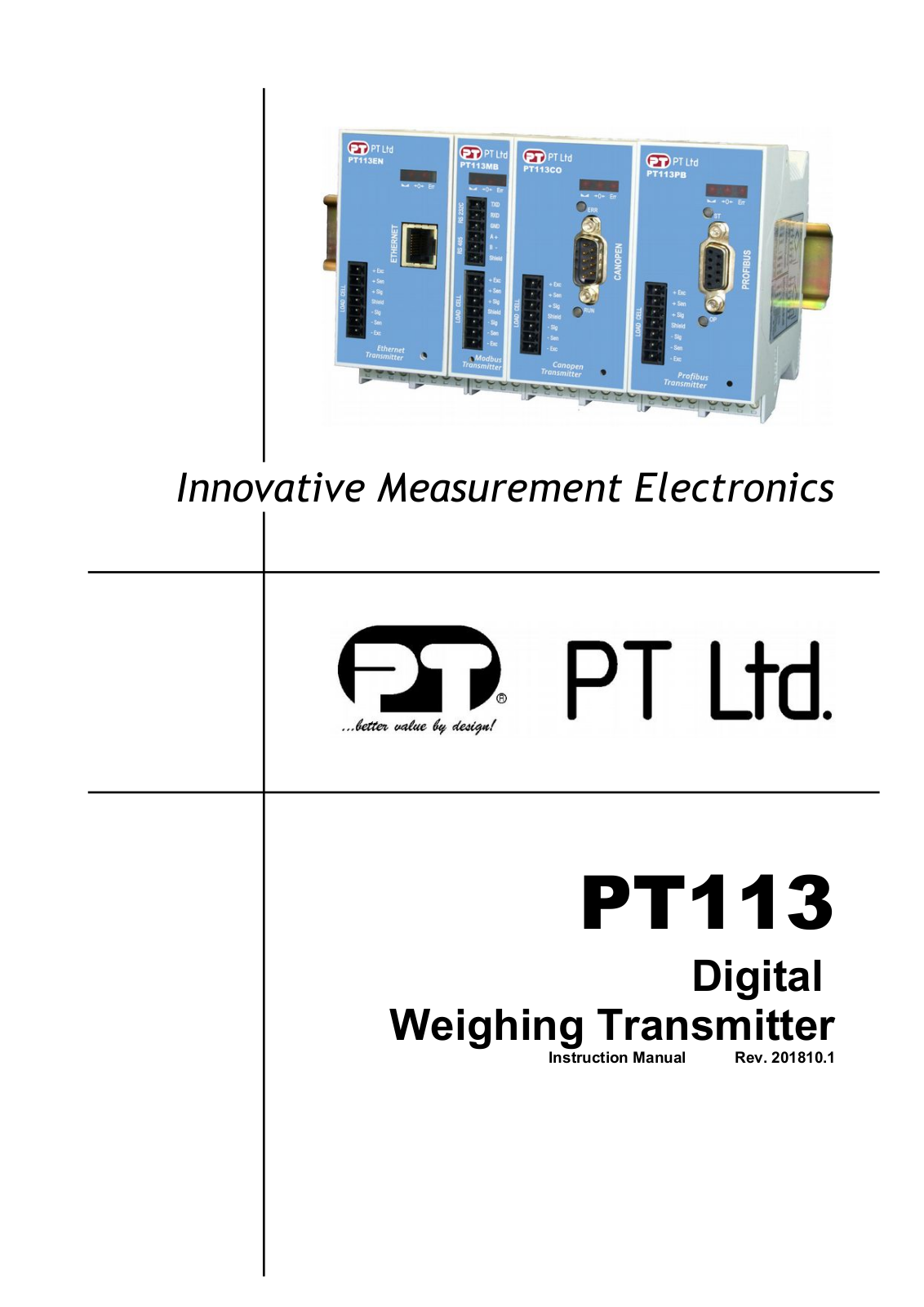 PT PT113, PT113EN, PT113PN, PT113EI, PT113CO Instruction Manual - ManualMachine.com