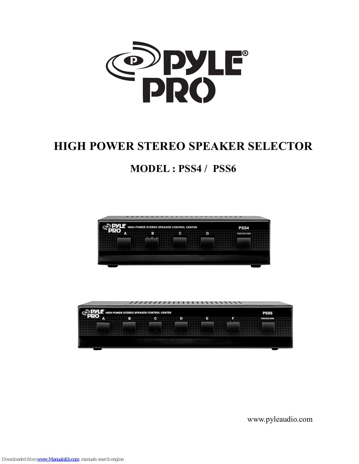 Pyle Pro PSS4, PSS6 Owner's Manual