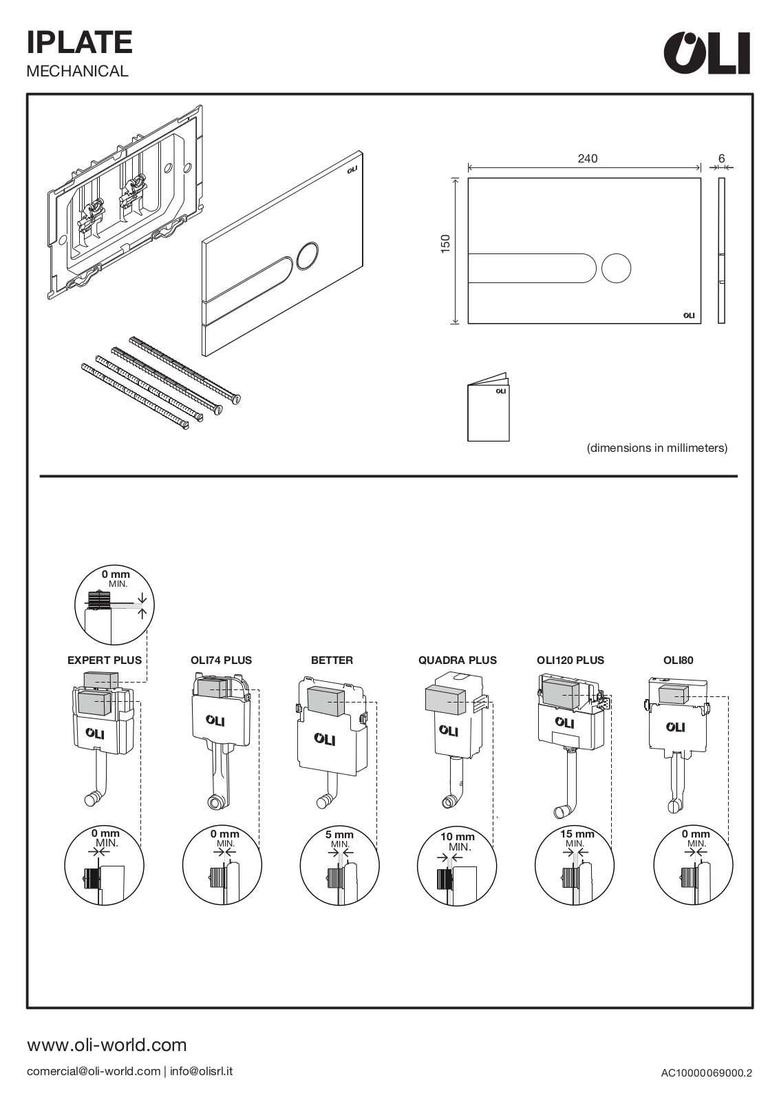 OLI IPLATE MECHANICAL Installation guide