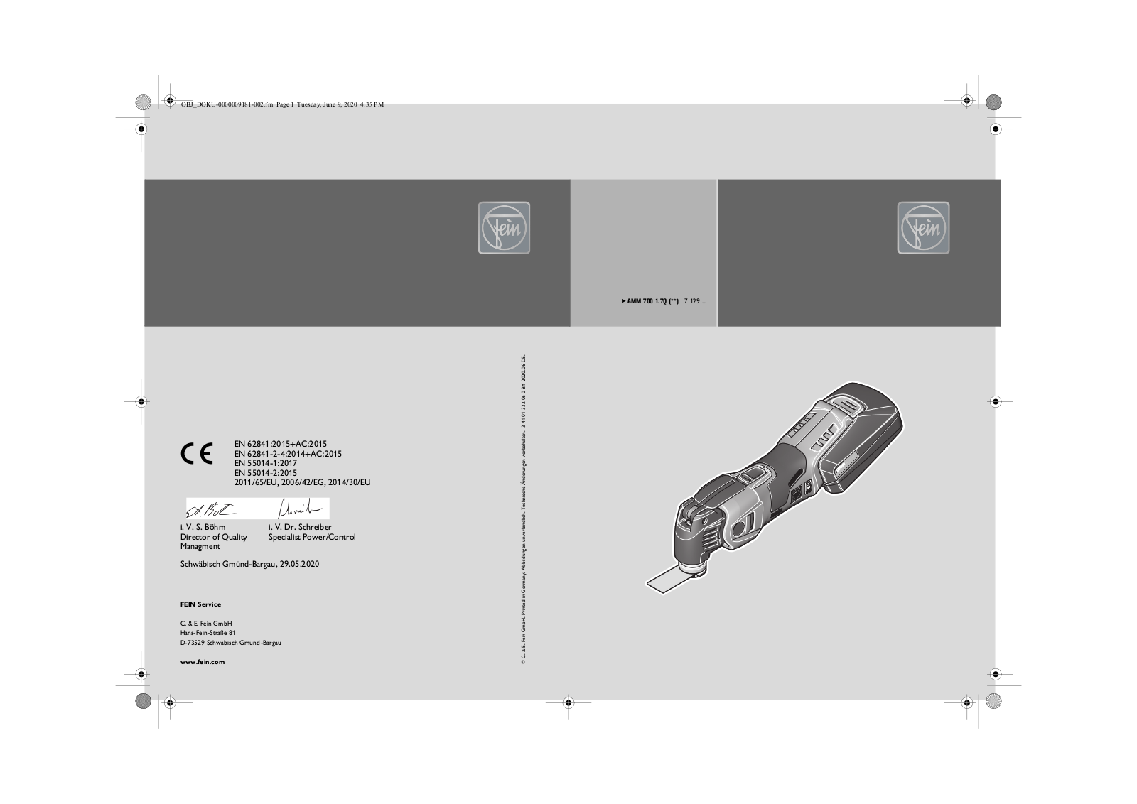 Fein 71293562000 Service Manual