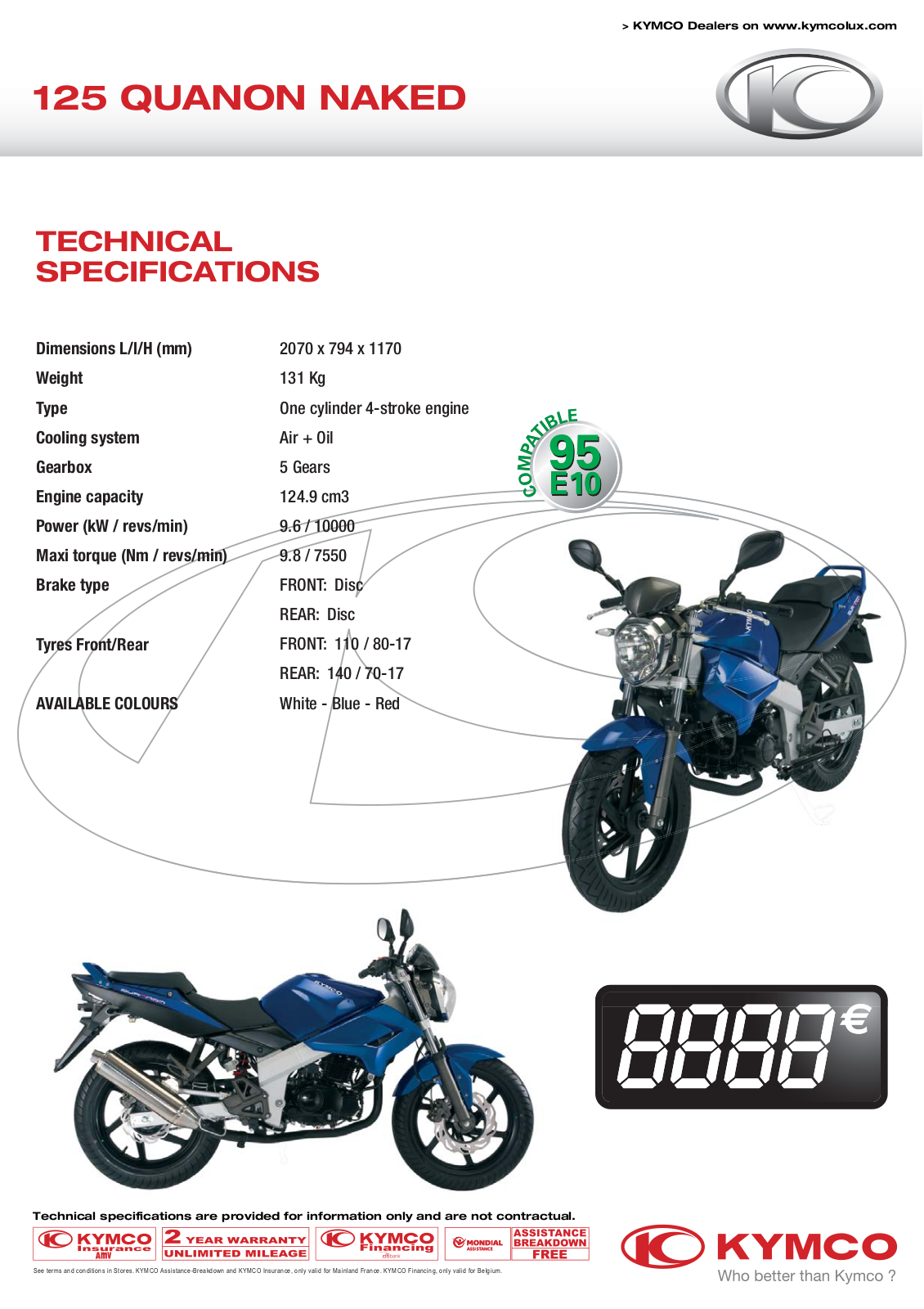 Kymco 125 QUANON NAKED User Manual