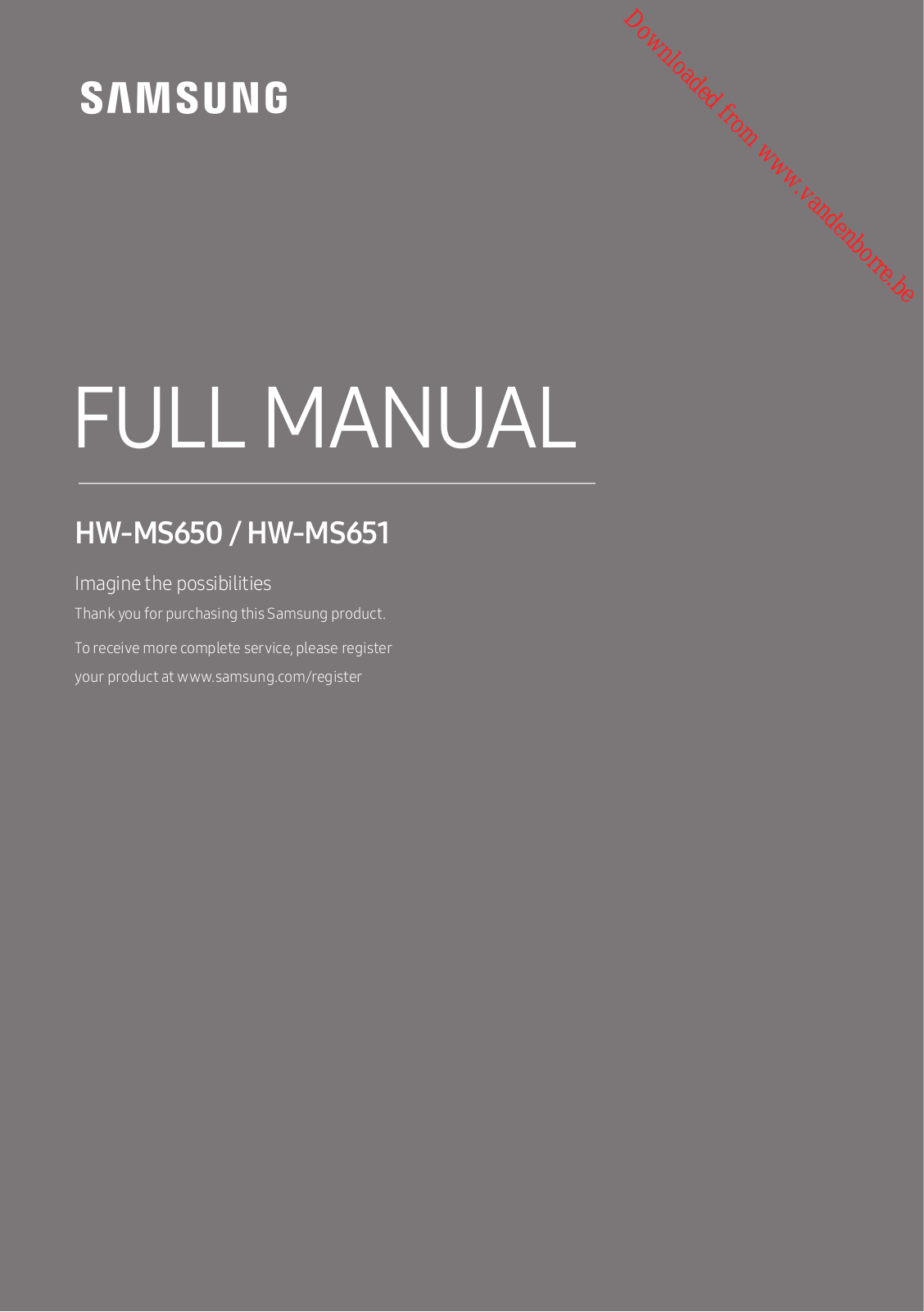 SAMSUNG HW-MS650, HW-MS651 User Manual