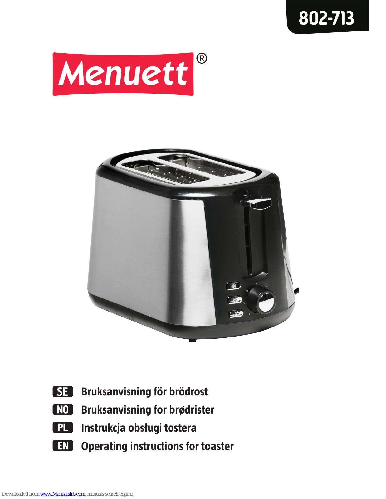 Menuett 802-713 Operating Instructions - ManualMachine.com