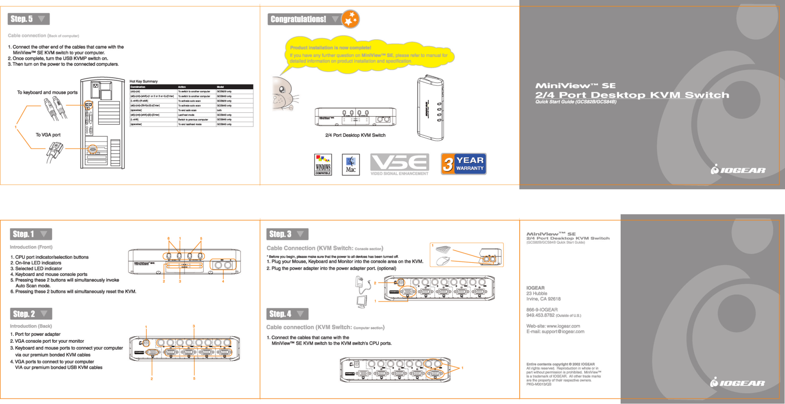 IOGear GCS84B User Manual