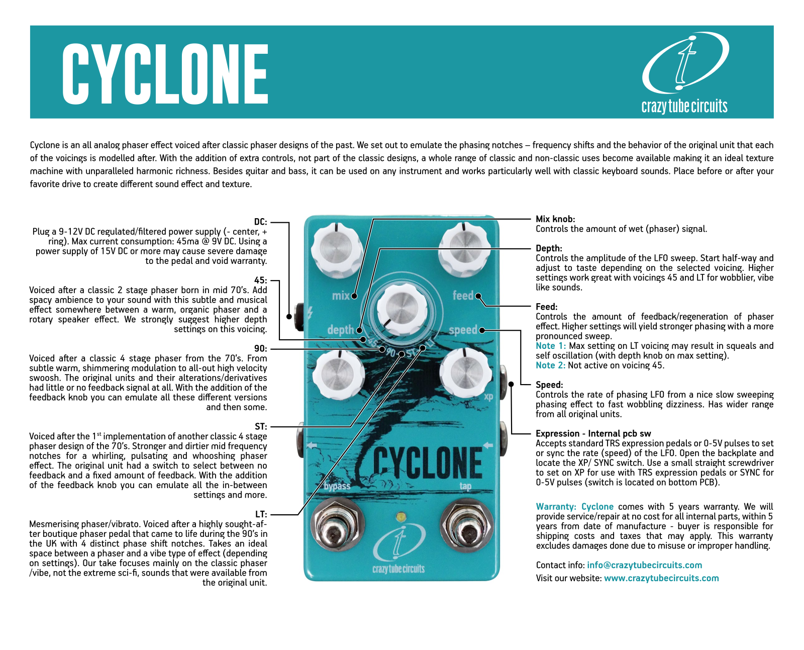 Crazy Tube Circuits Cyclone User guide - ManualMachine.com