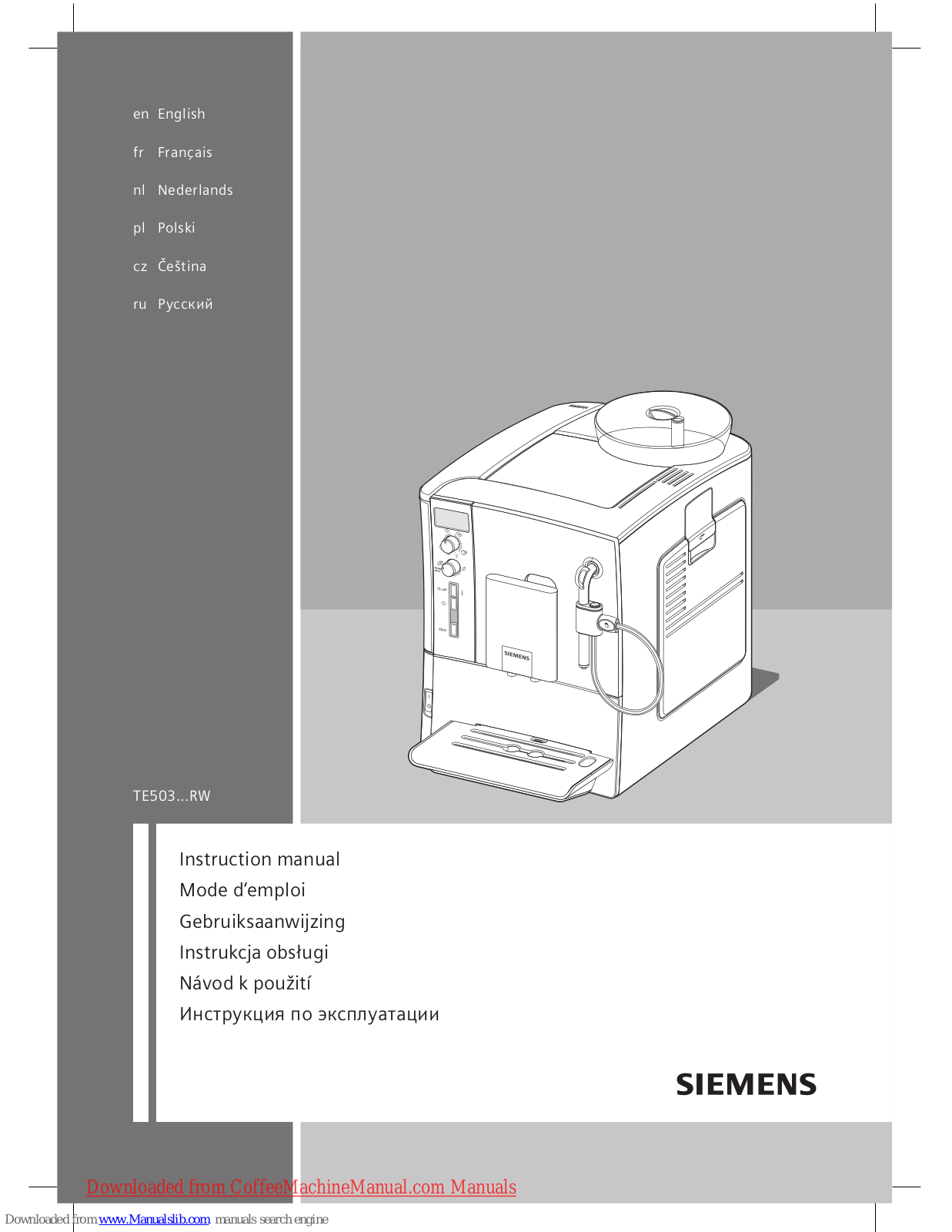 Siemens TE503...RW Instruction Manual