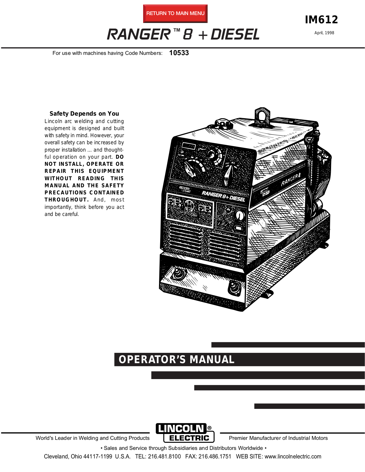 Lincoln Electric IM612 User Manual