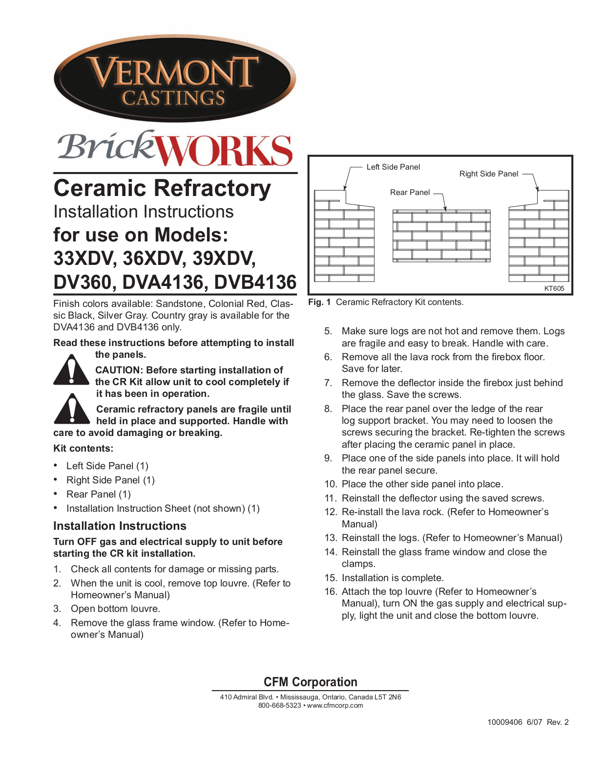 Vermont Casting DVA4136, DVB4136 User Manual