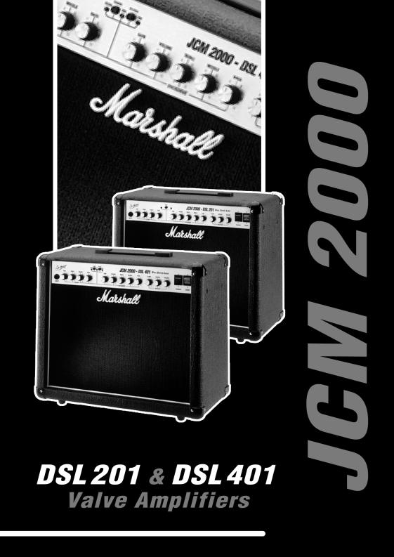 Marshall JCM 200, DSL 401, dsl201 owners Manual