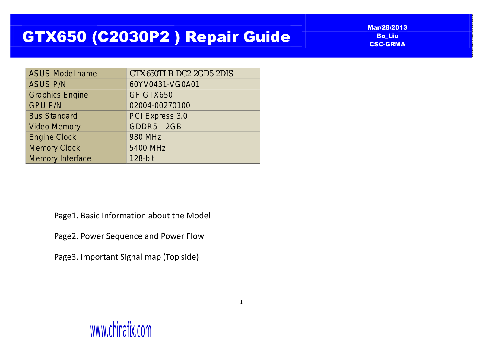 Asus GTX650 Repair Guide