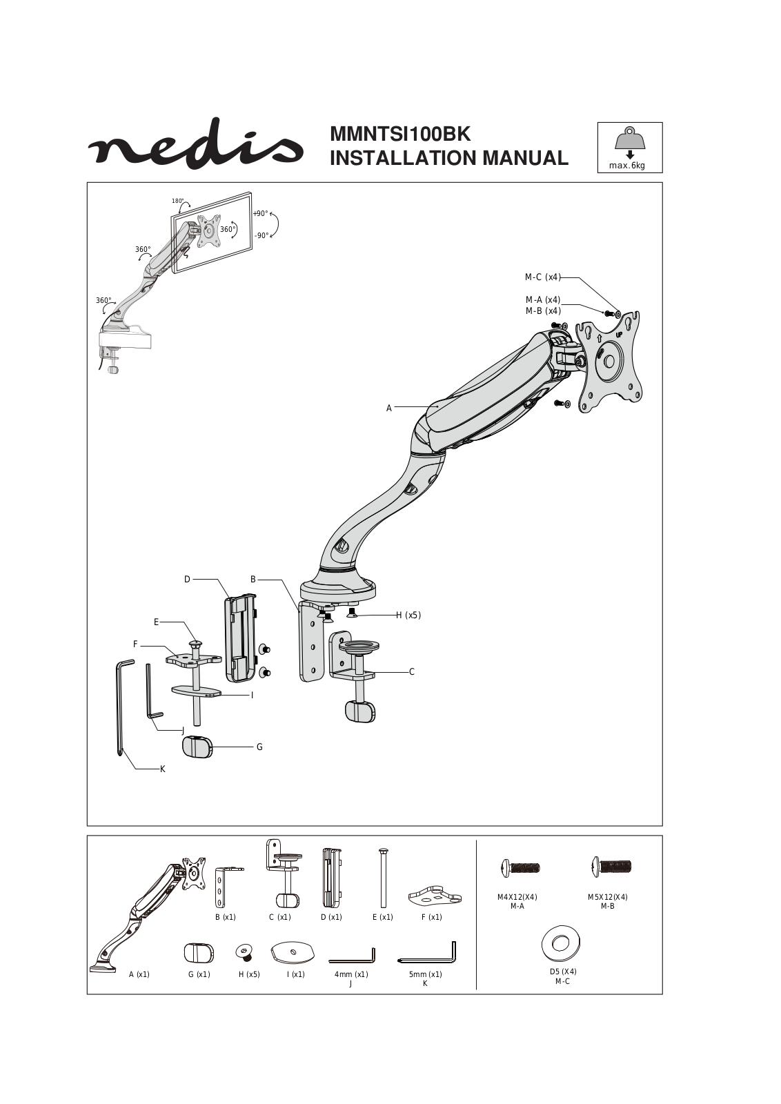 Nedis MMNTSI100BK User Manual