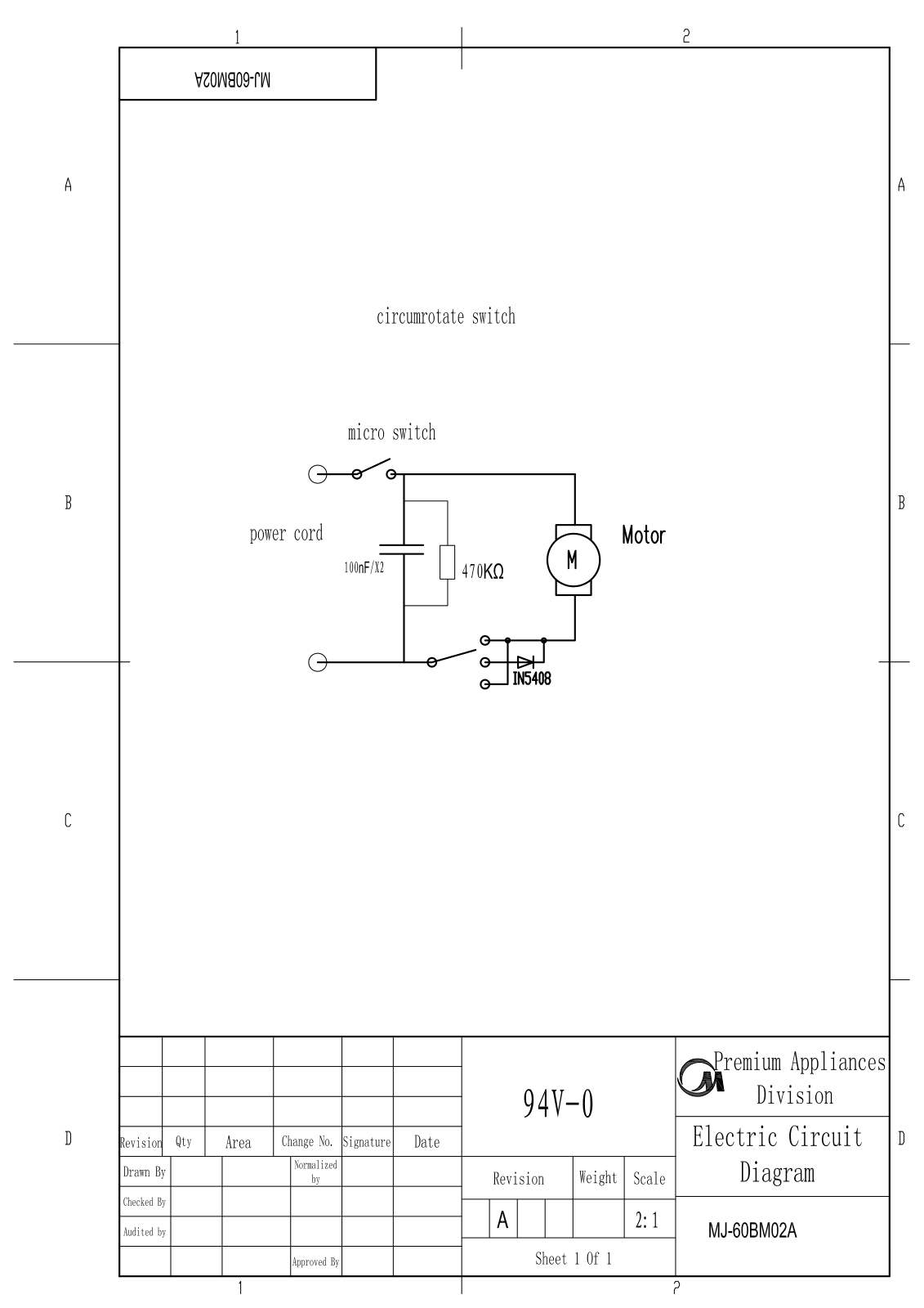 Vitek MJ-60BM02A Circuit diagrams