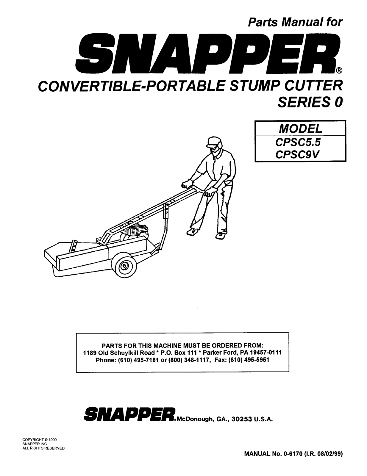 Snapper CPSC5.5, CPSC9V User Manual