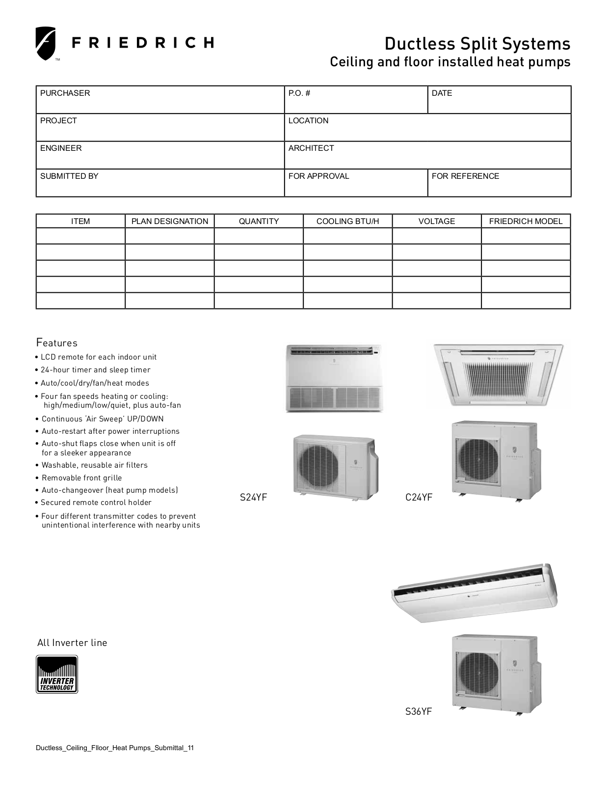 Friedrich S36YF, C24YF User Manual