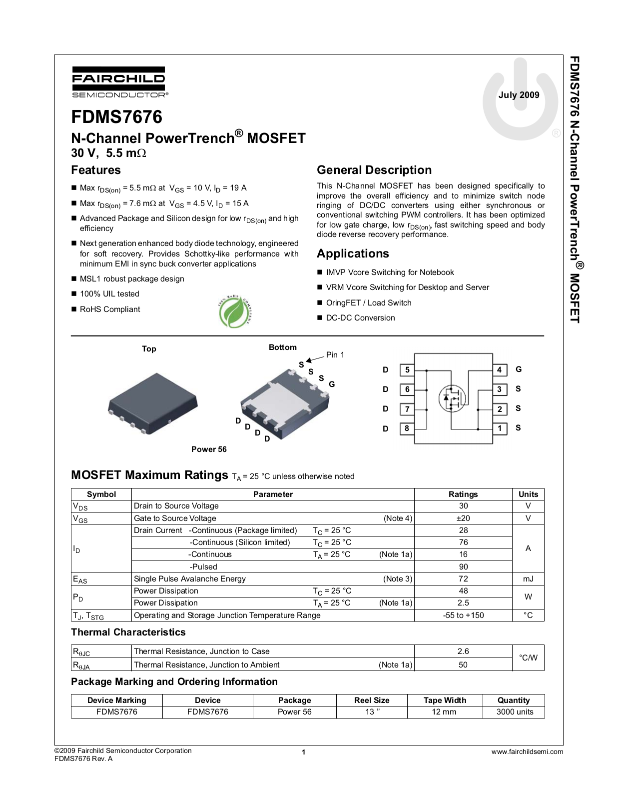 Fairchild FDMS7676 service manual