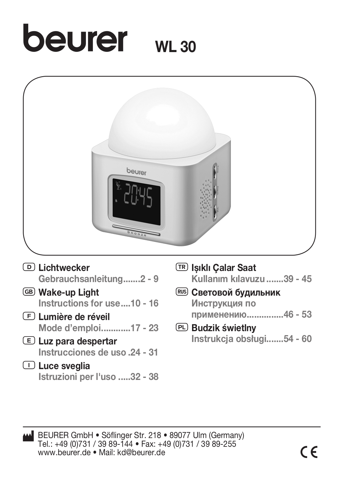 Beurer WL 30 User Manual