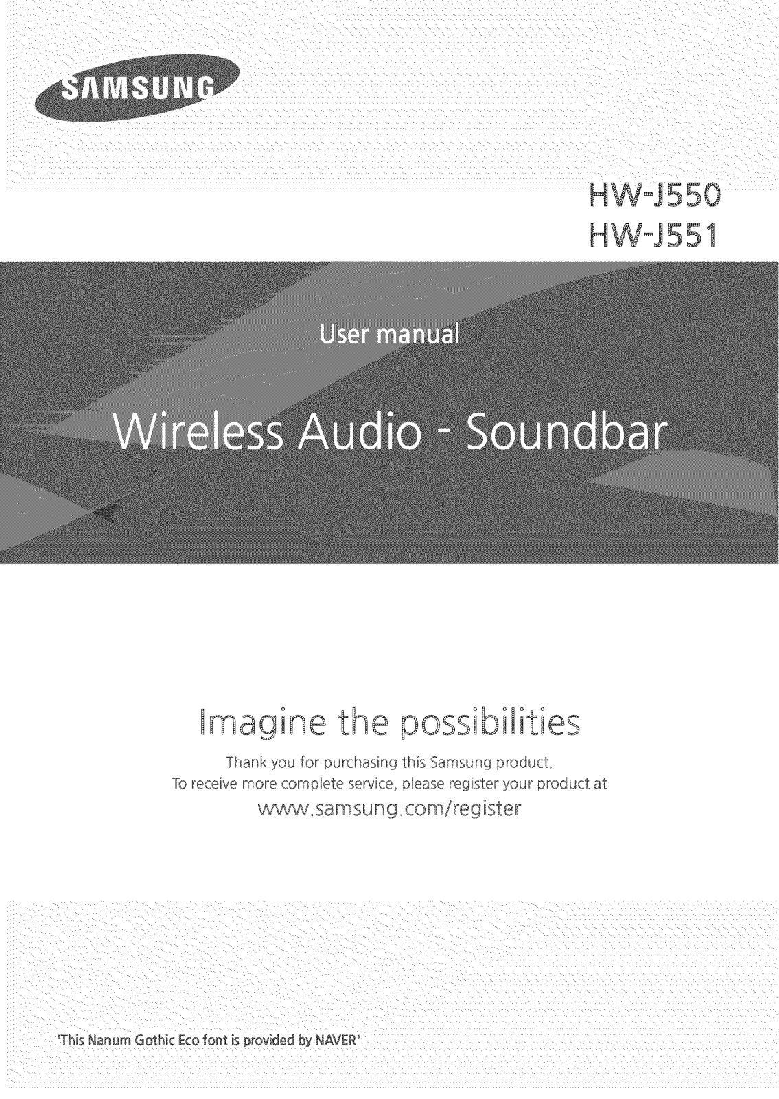 Samsung HW-J551/ZA-ZZ01, HW-J550/ZA-ZZ01 Owner’s Manual