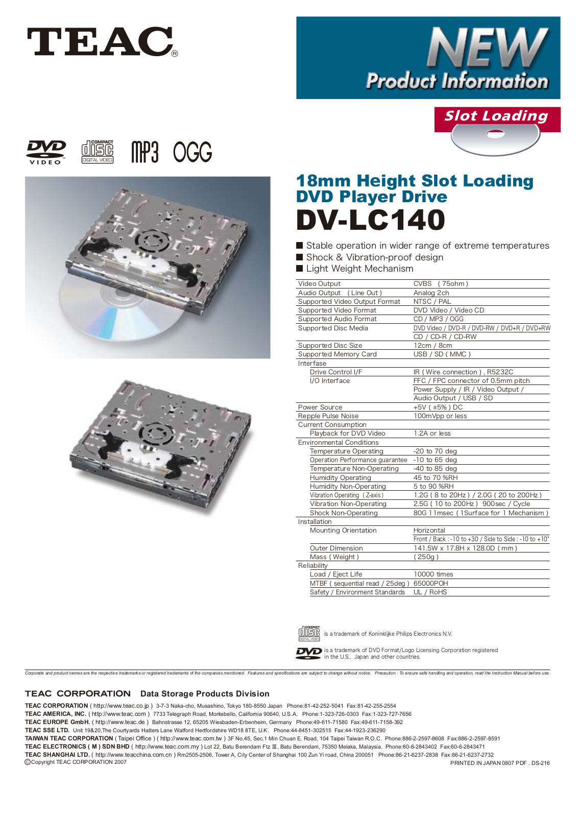 Teac DV-LC140 User Manual