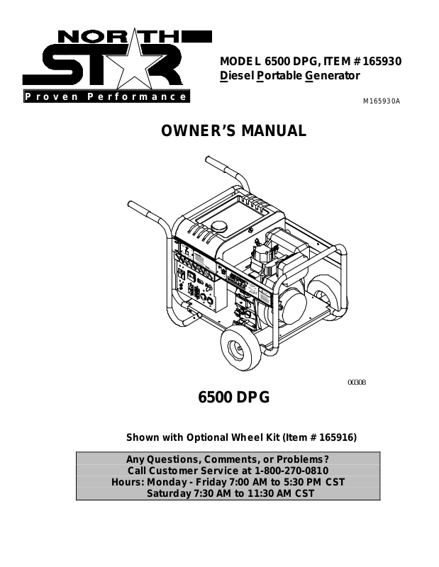 North Star 6500 DPG User Manual