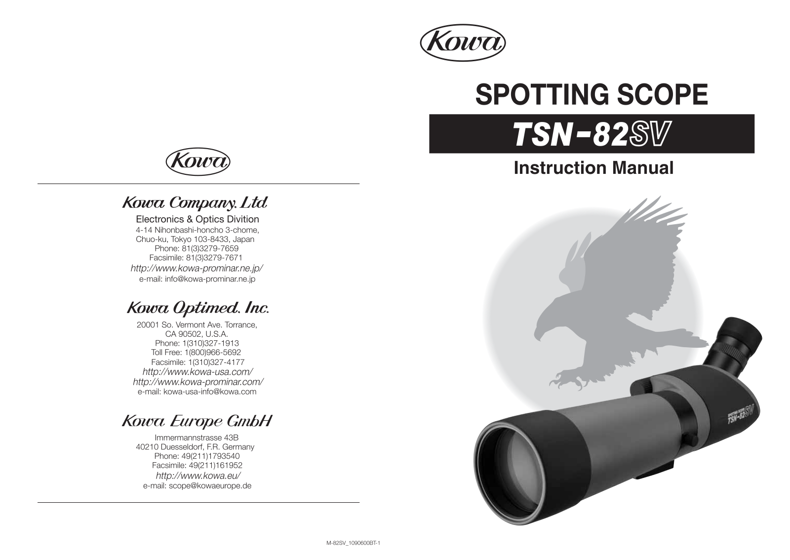 Kowa TSN-82SV User Manual