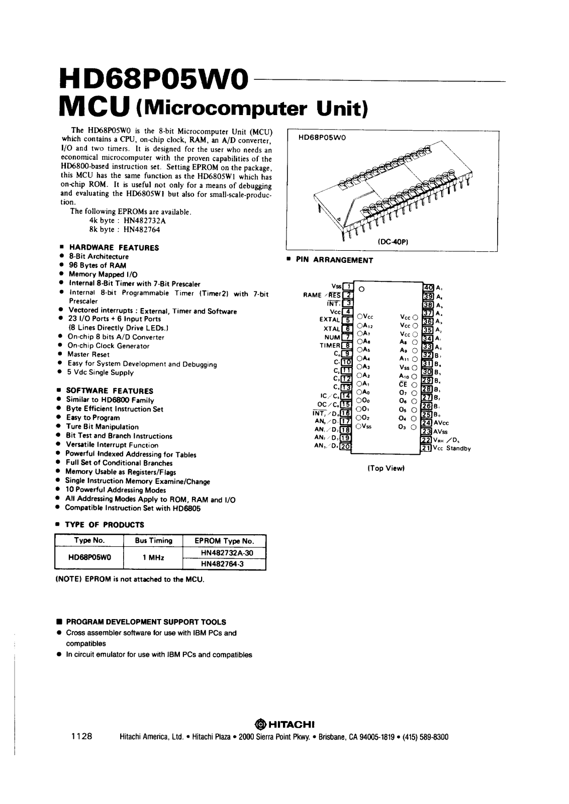 HIT HD68P05W0 Datasheet