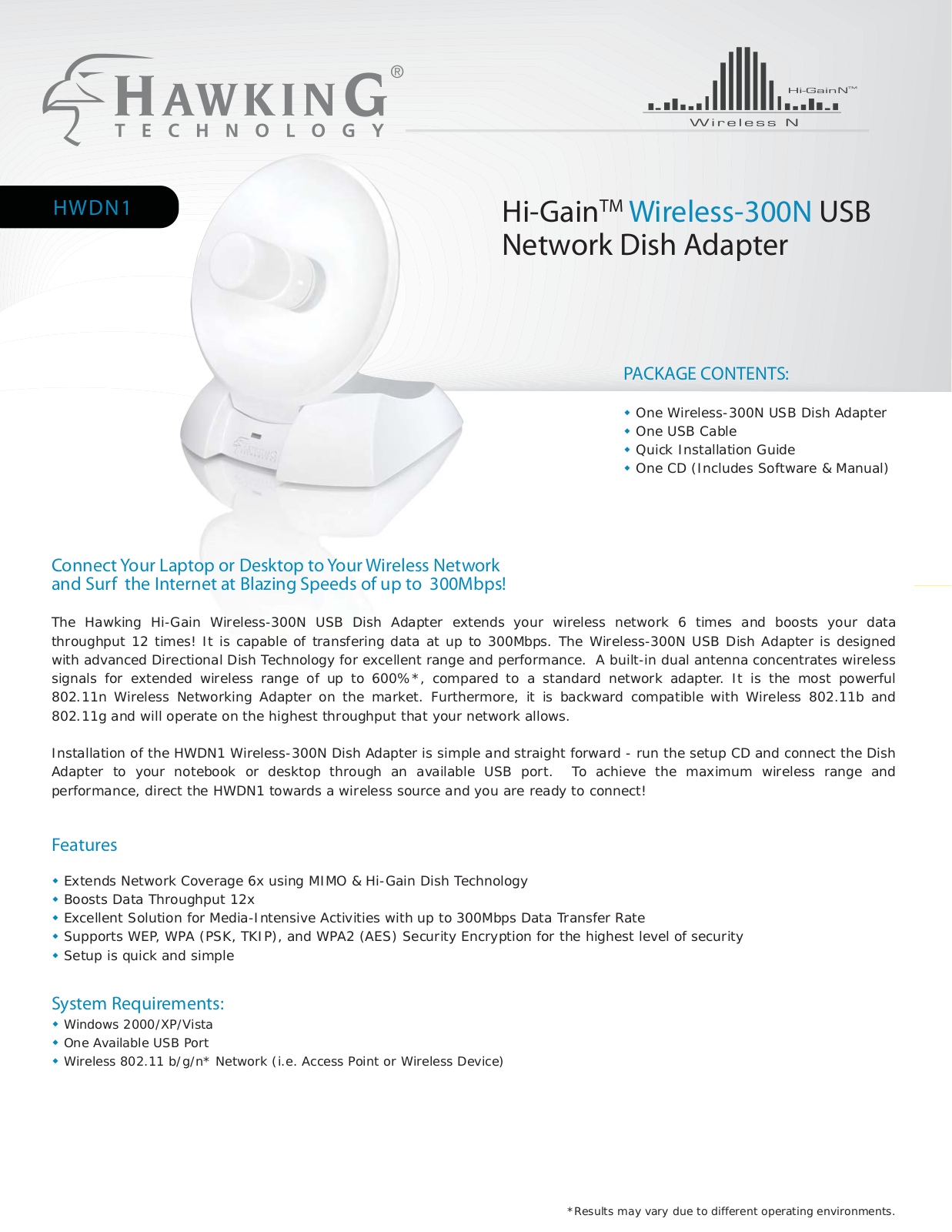 Hawking Technology 300N User Manual