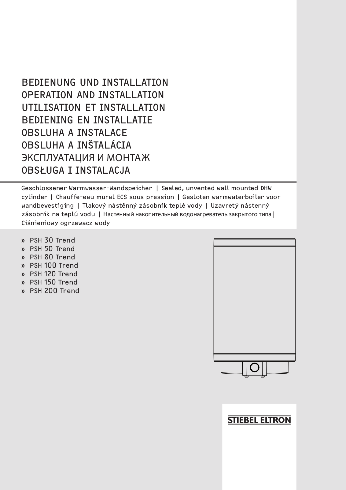 STIEBEL ELTRON PSH 50 Trend, PSH 80 Trend, PSH 100 Trend, PSH 120 Trend, PSH 150 Trend User Manual