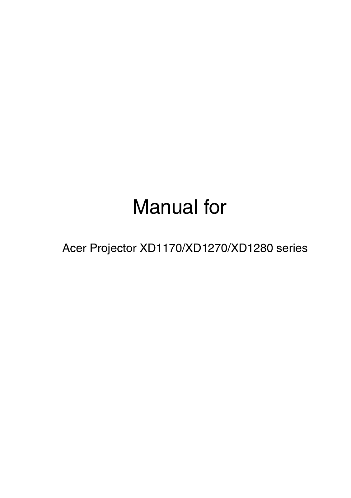 Acer XD1270, XD1280 User Manual 2