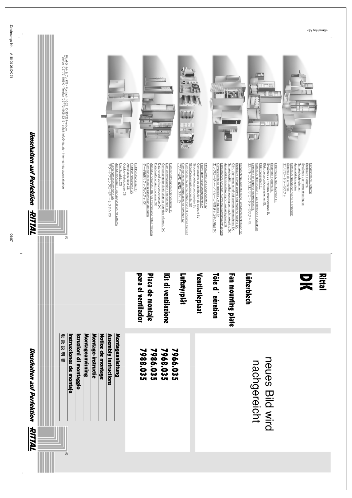 Rittal DK 7966.035, DK 7968.035, DK 7986.035, DK 7988.035 Assembly instructions