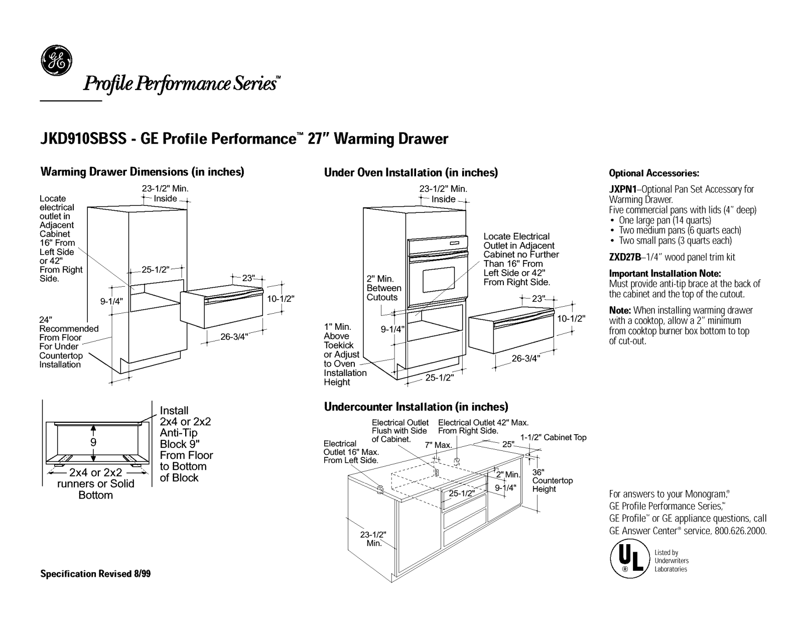 GE JKD910BB3BB, JKD910CB3CC, JKD910SB3SS, JKD910WB3WW, JTD910BB3BB Installation Guide - ManualMachine.com
