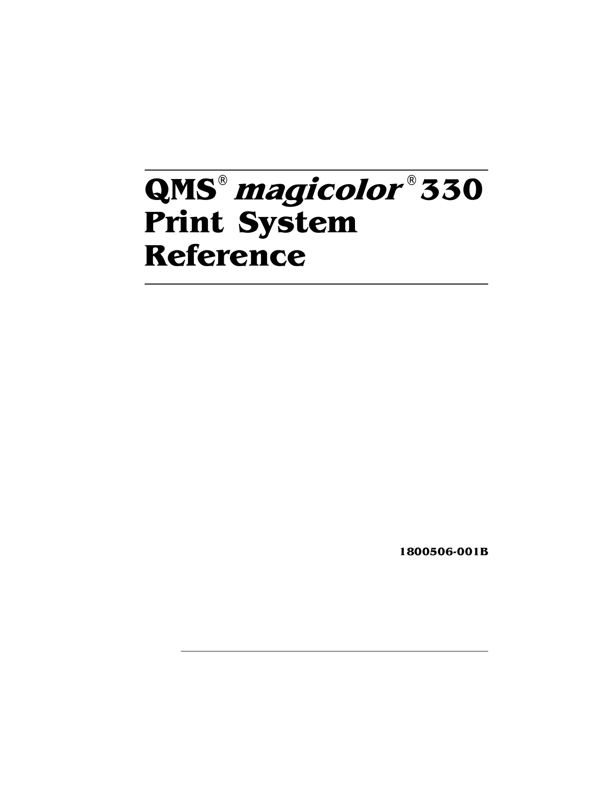 KONICA MINOLTA QMS magic 330 Reference Guide