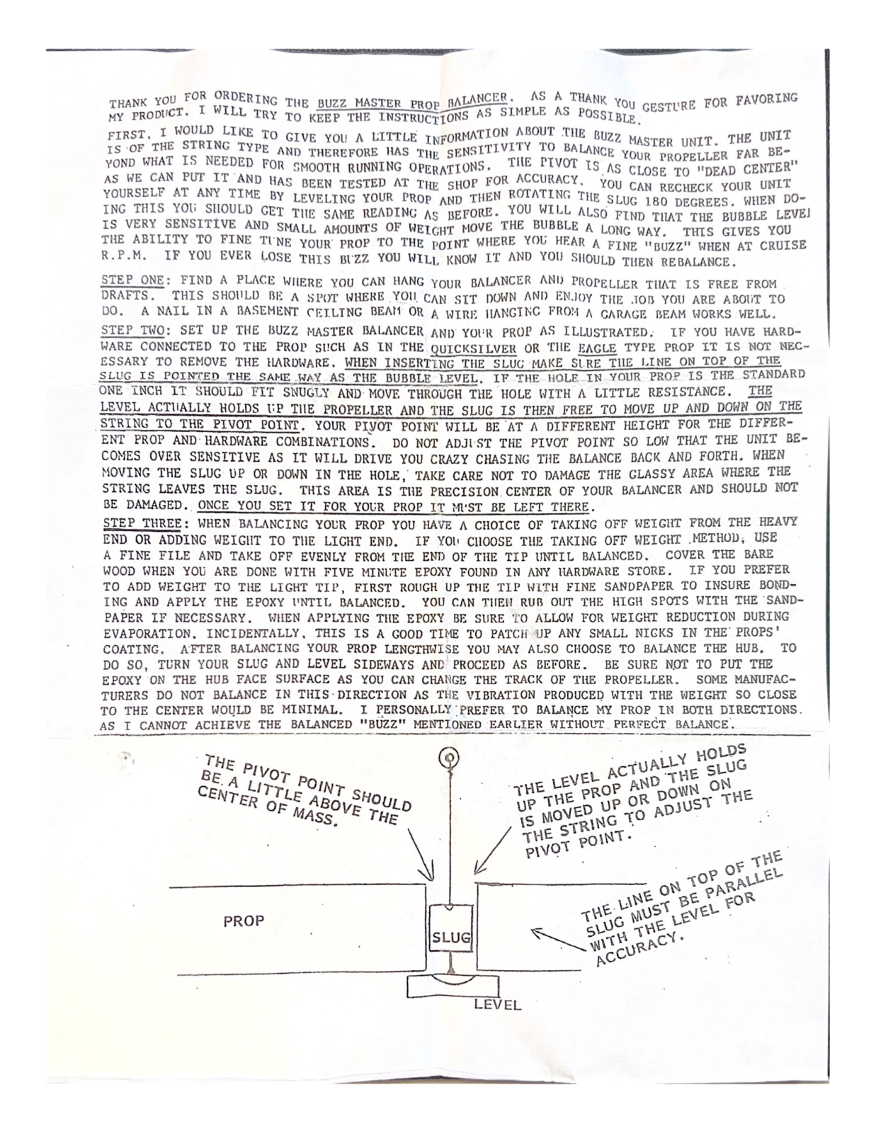Buzz Master Prop Balancer Instruction Sheet - ManualMachine.com